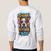 Think Outside The Box: Adorable Boxer Dog Portrait スウェットシャツ (裏面)