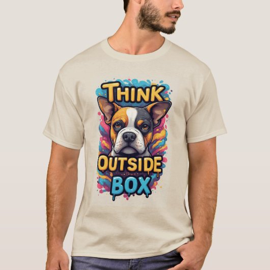 Think Outside The Box: Adorable Boxer Dog Portrait Tシャツ (正面)