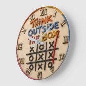 Think Outside the Box Classroom Decor ラージ壁時計 (傾斜)