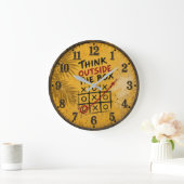 Think Outside the Box Motivational Office Decor ラージ壁時計 (ホーム)