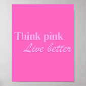Think Pink Wall Poster Art ポスター (正面)