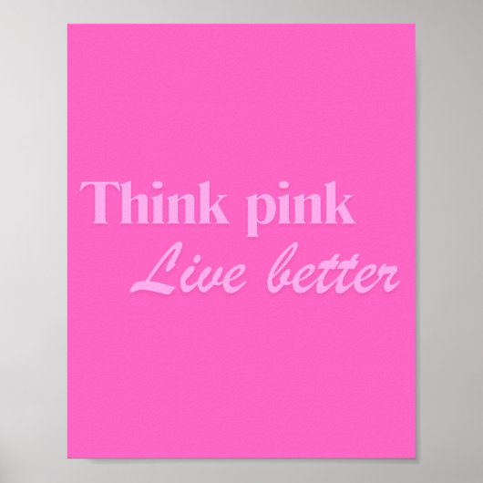 Think Pink Wall Poster Art ポスター (正面)