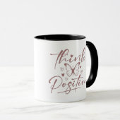 Think Positive Butterfly Coffee Mug  マグカップ (正面右)