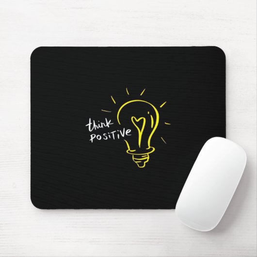 Think Positive – Light Bulb Motivation Mousepad マウスパッド (マウス)