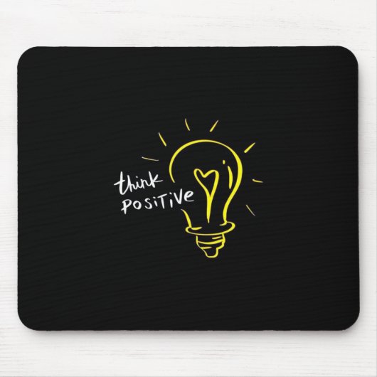 Think Positive – Light Bulb Motivation Mousepad マウスパッド (正面)
