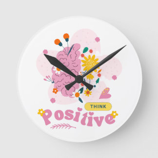 Think Positive Round Clock ラウンド壁時計