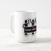 Think+Pray+Act Coffee Mug コーヒーマグカップ (正面左)