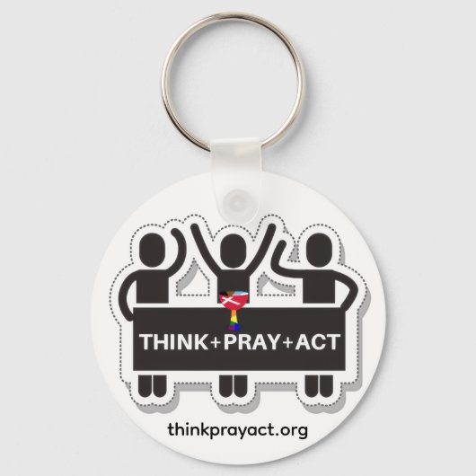Think+Pray+Act Keychain キーホルダー (正面)