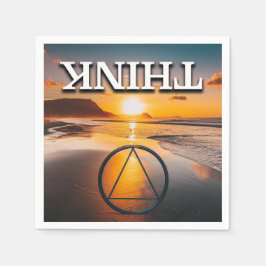 THINK Recovery Slogan Sunrise スタンダードカクテルナプキン
