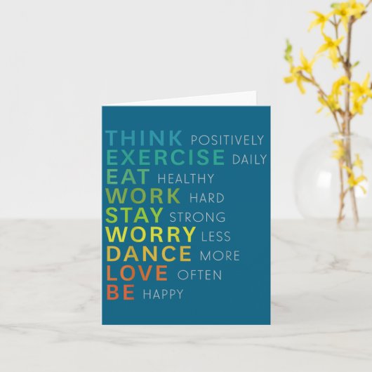 Think Sitive Affirmation Insrational Motivational  カード (黄色い花)