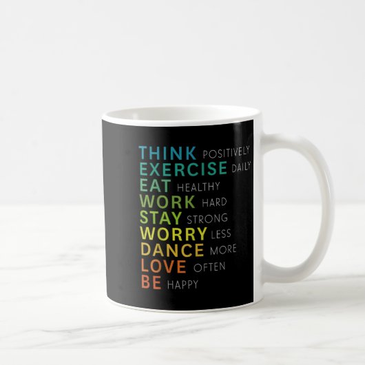 Think Sitive Affirmation Insrational Motivational  コーヒーマグカップ (右)