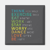 Think Sitive Affirmation Insrational Motivational  マグネット (正面)