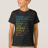 Think Sitive Affirmation Insrational Motivational  Tシャツ (正面)