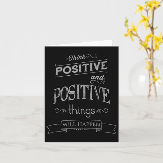 Think Sitive Things Happen Motivational  カード (黄色い花)