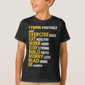 Think Sitively Exercise Daily Gym Workout Motivati Tシャツ (正面)