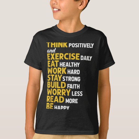 Think Sitively Exercise Daily Gym Workout Motivati Tシャツ (正面)