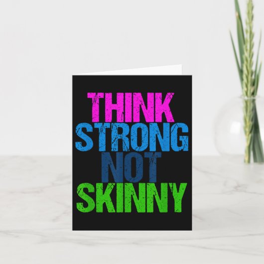 Think Strong Not Skinny Motivational Fitness カード (正面)
