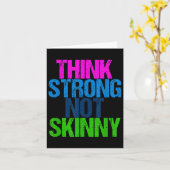Think Strong Not Skinny Motivational Fitness カード (黄色い花)