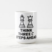 Think Three Steps Ahead Chess Player Mug コーヒーマグカップ (中央)