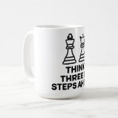 Think Three Steps Ahead Chess Player Mug コーヒーマグカップ (正面左)