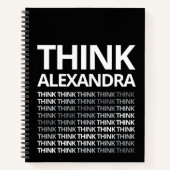 Think Typography Mindset Journal ブラック ホワイト ノートブック (正面)