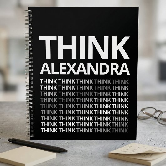 Think Typography Mindset Journal ブラック ホワイト ノートブック