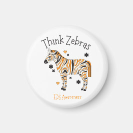 "Think Zebras" Ehlers Danlos Syndrome Button マグネット