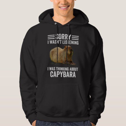 Thinking About Capybaras  Capybara Rodent Animal H パーカ (正面)