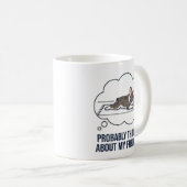 Thinking About My Frenchie Funny French Bulldog De コーヒーマグカップ (正面右)