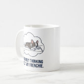 Thinking About My Frenchie Funny French Bulldog De コーヒーマグカップ (正面左)