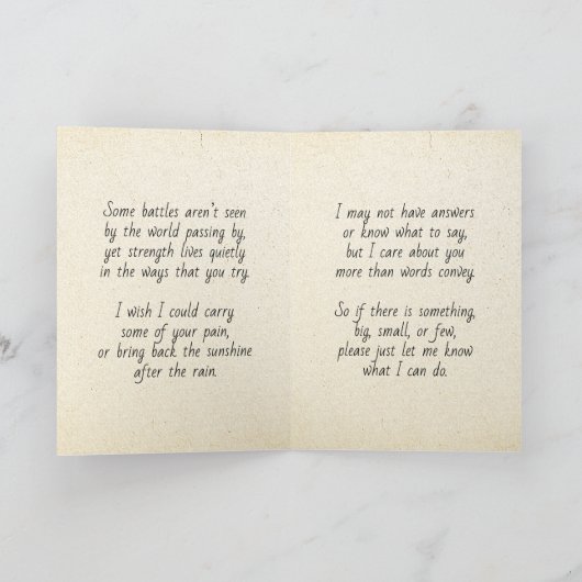 Thinking About You | How can I Help | Chronic Ill カード (内部)