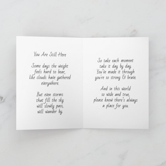 Thinking About You | Mental Illness Support カード (内部)