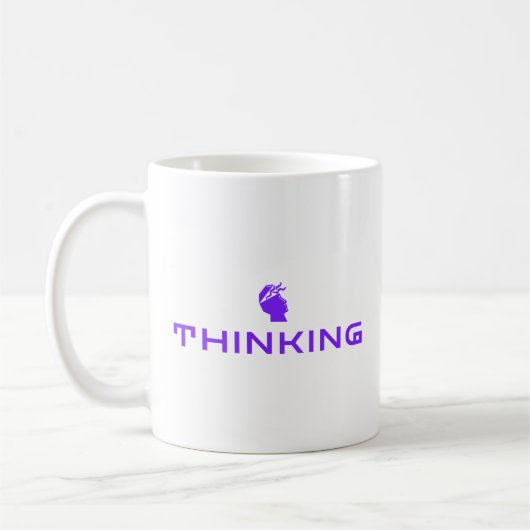THINKING Classic Mug | Minimalist Mind Statement コーヒーマグカップ (左)
