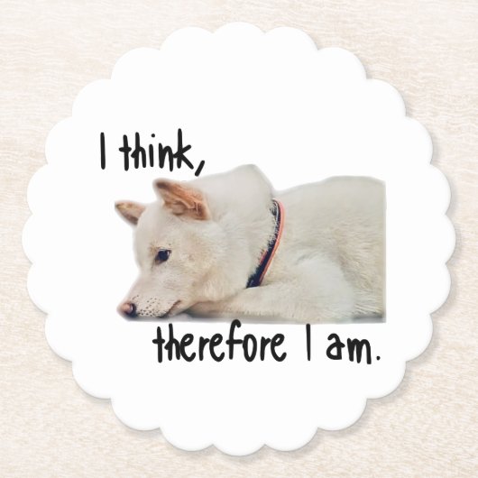 Thinking dog coaster by koroku ペーパーコースター (正面)