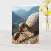 Thinking of You Ant Pushing a Big Rock Uphill カード (黄色い花)