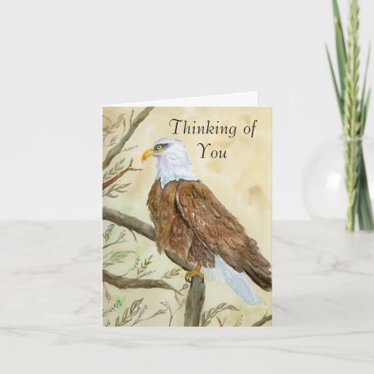Thinking of You Bald Eagle Watercolor  カード (正面)