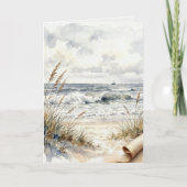 Thinking of You Beach with Curled Paper カード (正面)