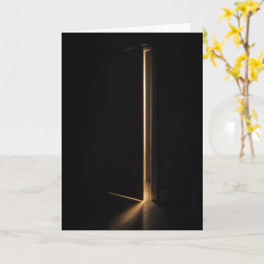 Thinking of You Beam of Light In Doorway カード (黄色い花)