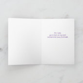 Thinking of You Bichon Frise Dog Purple Flowers カード (内部)