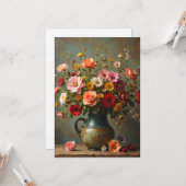 Thinking of You Bright Flowers in Pitcher Flat カード (正面/裏面インサイチュ)