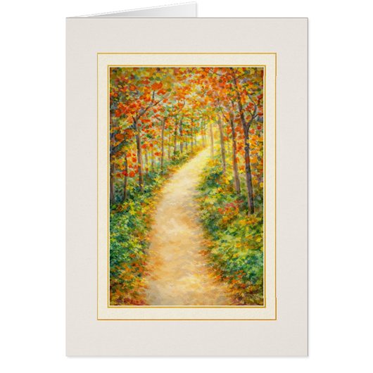 Thinking of You Card | Autumn Path Art Note Card (正面)