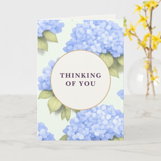 Thinking of You Card | Blue Hydrangea Floral カード (黄色い花)