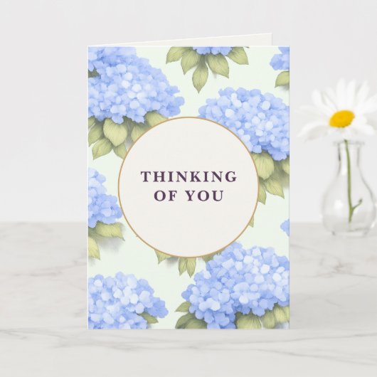 Thinking of You Card | Blue Hydrangea Floral カード (小さな植物)