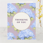 Thinking of You Card | Blue Hydrangea Floral カード (黄色い花)