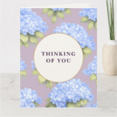 Thinking of You Card | Blue Hydrangea Floral カード (正面)