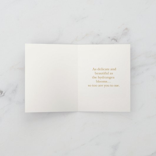 Thinking of You Card | Blue Hydrangea Floral カード (内部)