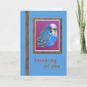 Thinking of You  Card with Blue Parakeet カード (正面)