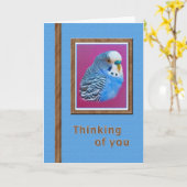 Thinking of You  Card with Blue Parakeet カード (黄色い花)