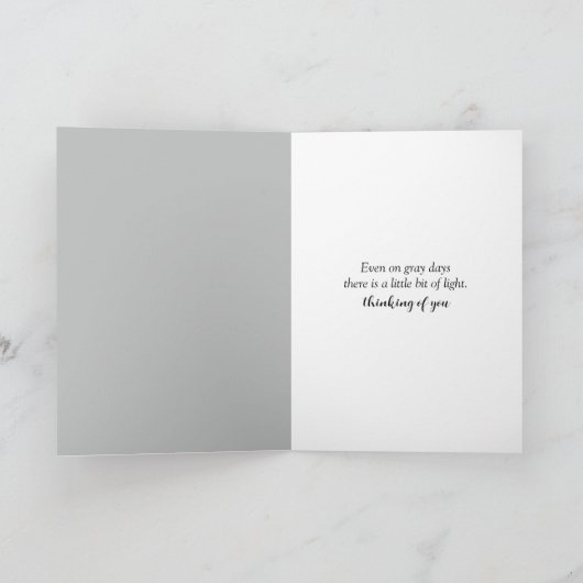 Thinking of You Cat Looking Out of Rainy Window カード (内部)