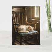 Thinking of You Cat Sleeping On a Rocking Chair カード (正面)